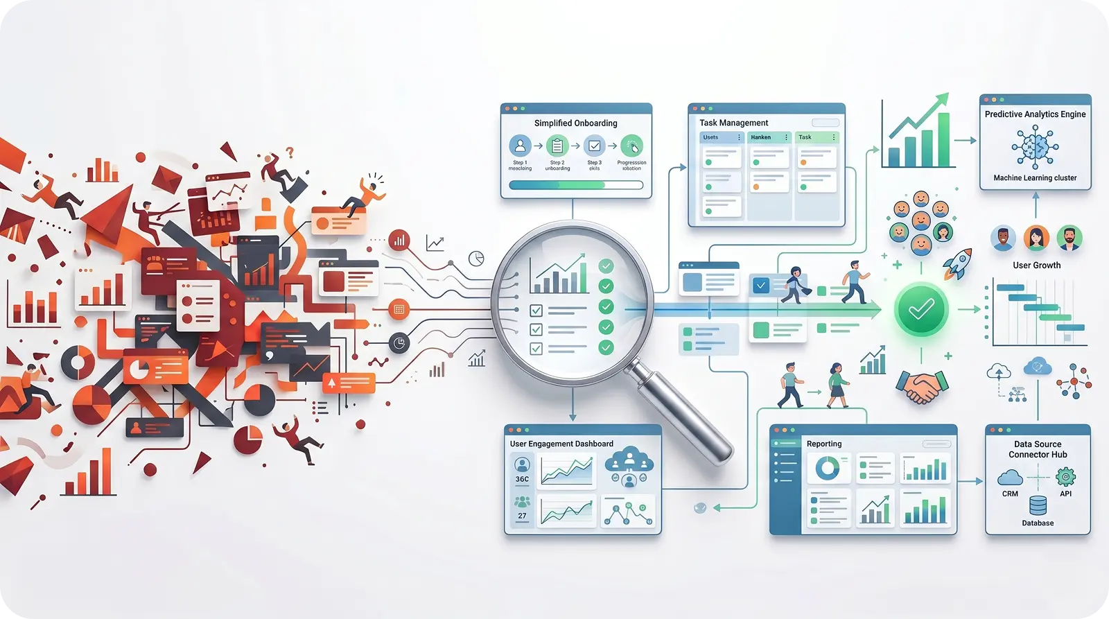 UX audit process showing simplified onboarding and user flow analysis for B2B SaaS